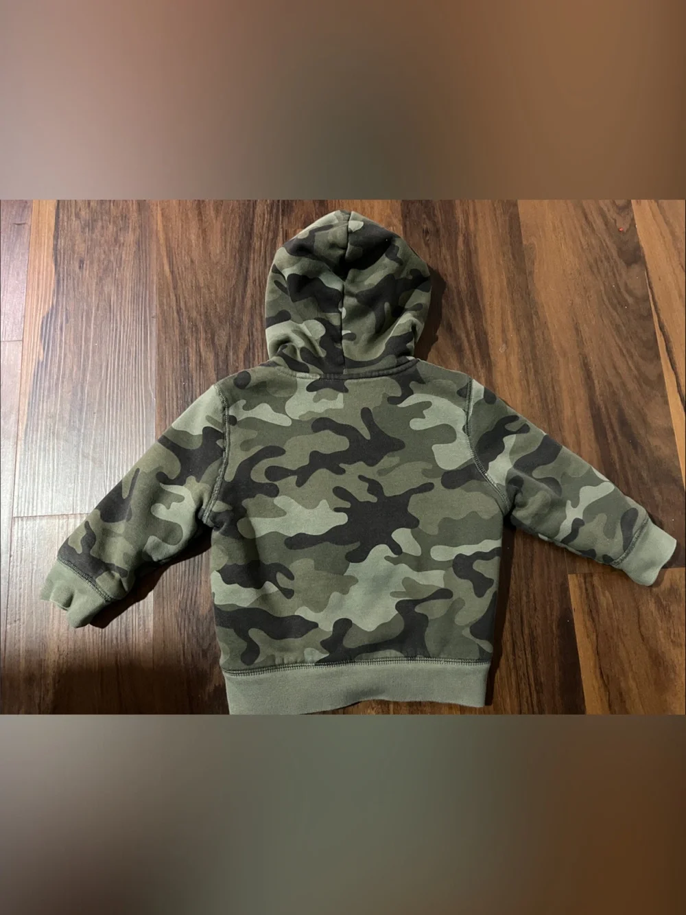 GAP Kids Camo Hooded Zip-Up Sweatshirt - Olive Green